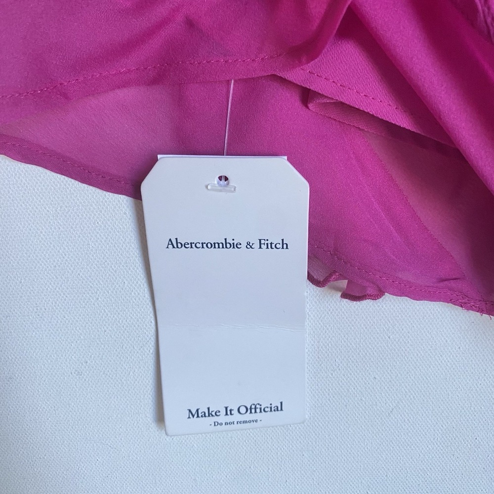 Abercrombie &Fitch Dress S Purple Chiffon Asymmetrical Ruffle Babydoll Party - Picture 7 of 11